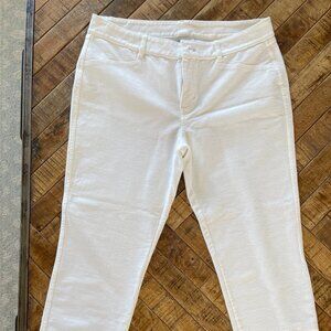 White Garnet Hill 8 Cropped Pants Capri White Low Rise